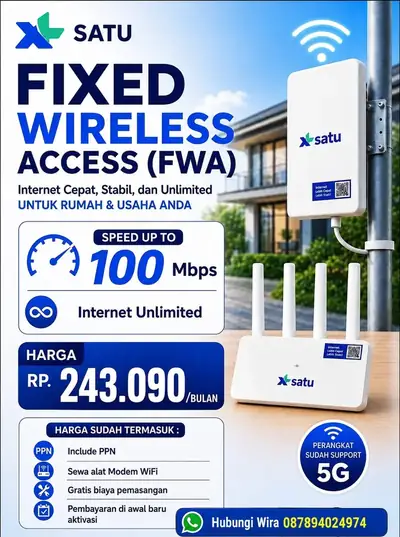 Paket Fixed Wireless Access 5G XL Satu kecepatan 100 Mbps